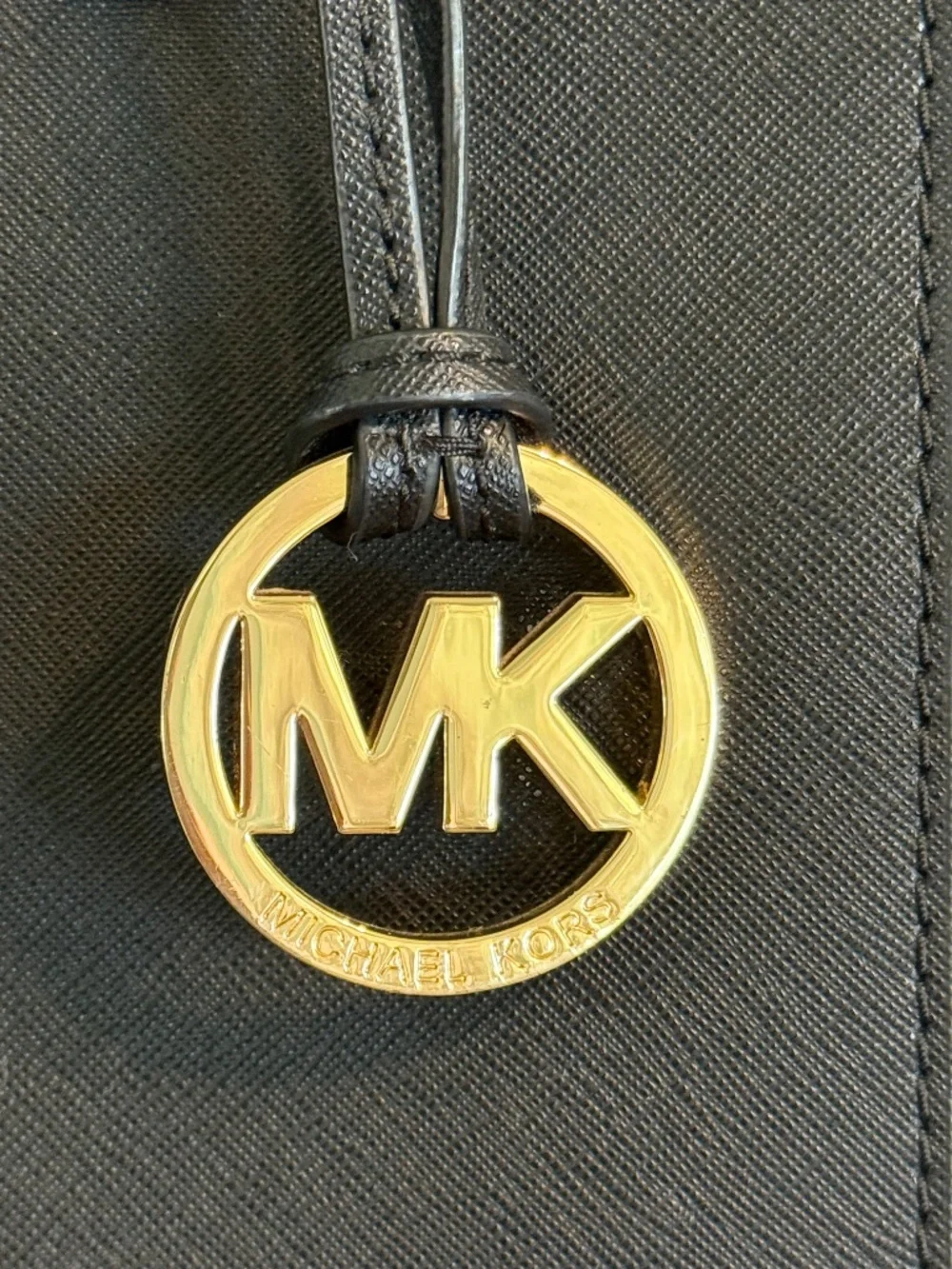 Michael Kors Black Large Structured Tote Bag w/ Gold Hardware